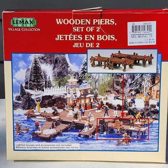 Vintage Lemax Village Collection 2001 Wooden Piers Set of 2 Retired/Discontinued - Picture 6 of 14
